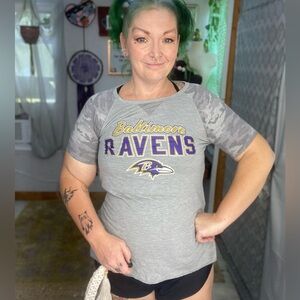 Teen Apparel Grey Camo Baltimore Ravens Purple Light tee Size Small